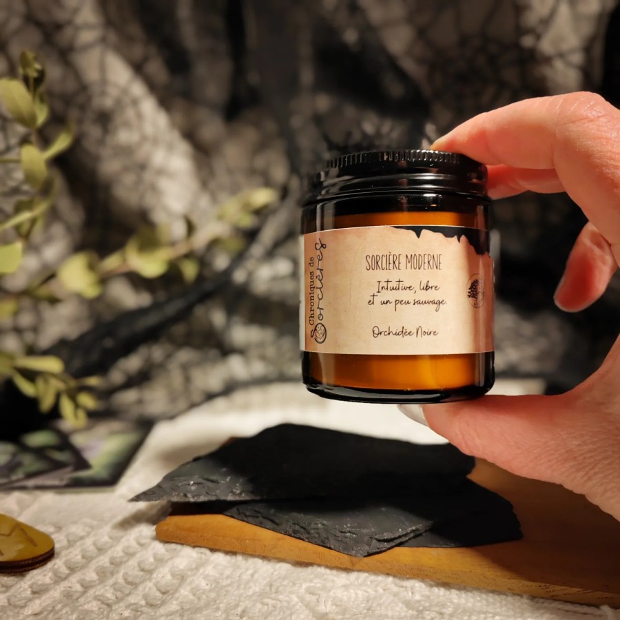 Bougie parfumée 90 g - Sorcière moderne - Intuitive et libre  - Orchidée noire