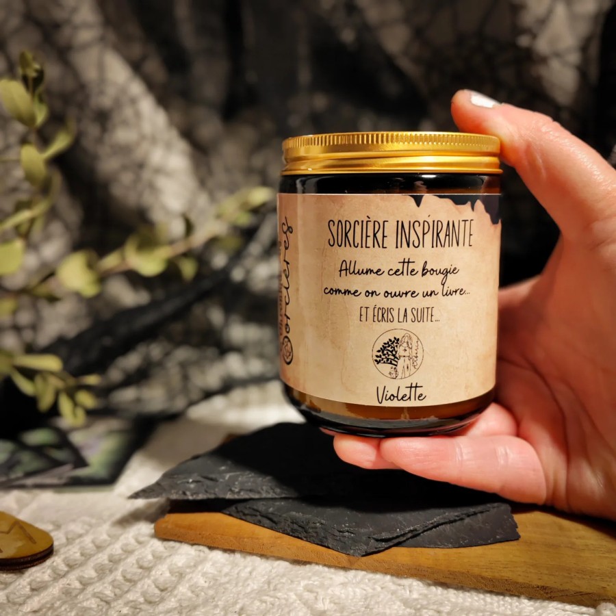 Bougie parfumée 200 g - Sorcière inspirante - Ecris la suite  - Violette