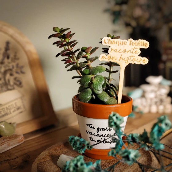 marqueur décoratif et humoristique pour plante d'intérieur
